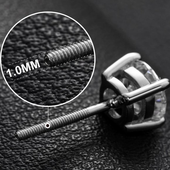 Certified 8ct. t.w. Moissanite Diamond Round Stud Earrings NEW A - Picture 6 of 13